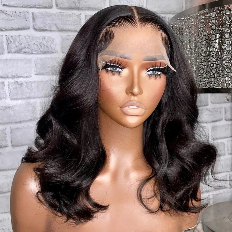 Body Wave Lace Frontal Wig Glue less Pre-plucked Lace Wigs Transparent Lace Front Human Hair Wigs For Women Brazilian Remy