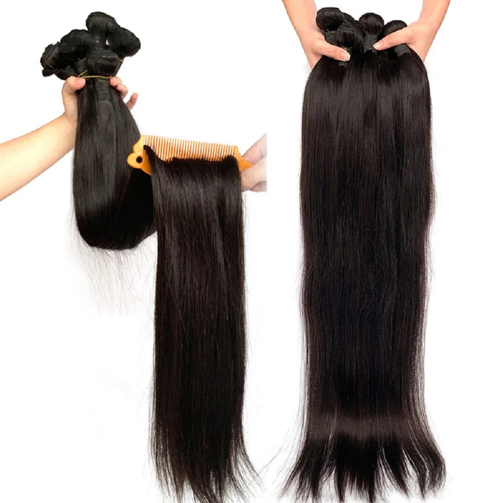 Bone Straight Human Hair Bundles With Closure 4x4 Lace Closures With Bundles Brazilian Hair Weave Bundles With Closure Remy Hair