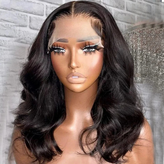 Body Wave Lace Frontal Wig Glue less Pre-plucked Lace Wigs Transparent Lace Front Human Hair Wigs For Women Brazilian Remy