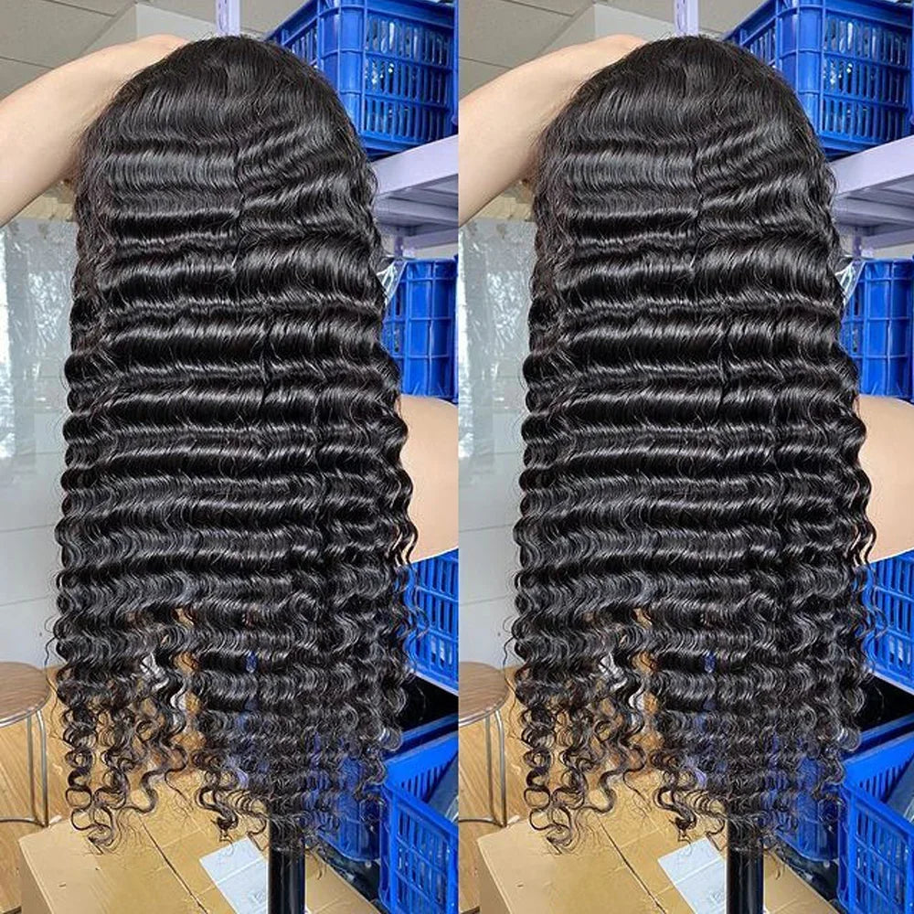 Loose Deep Wave Lace Frontal Wig HD Lace Wig 13x6 Human Hair Black Brazilian 32, 30 Inch Lace Front Human Hair Wigs On Promotion