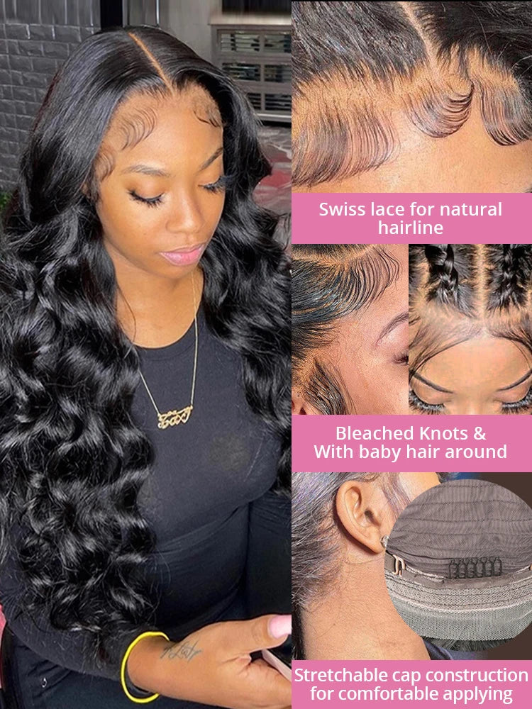 Loose Deep Wave 13x6 HD Lace Frontal Human Hair Wigs 100% Brazilian Curly 13x4 360 Lace Front Wig Human Hair Pre Plucked On Sale